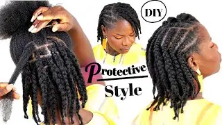 DIY Fluffy Braids: Natural Protective Style | Braided Hairstyle With Bangs