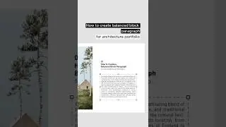 Architecture portfolio layout settings #architecturedesign #architecture