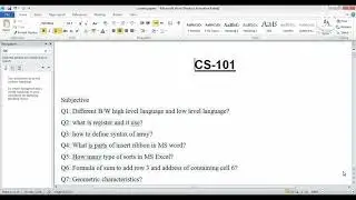 Cs 101 today final Term papers According to new syllabus 2021