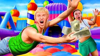 TRAPPED in World's LARGEST Inflatable Bounce House!!