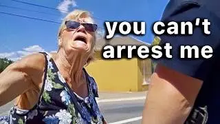 When Entitled Grandmas Try To Fight Cops