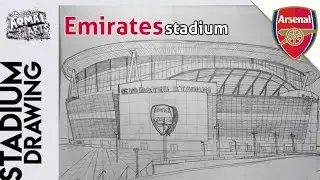 [STADIUM DRAWING]How to draw Emirates Stadium,ArsenalFC Home