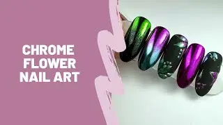 Chrome Flower Nails Art