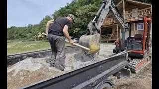 🚧 We made concrete for the pit of the forest house with the Excavator! 🌲🏠