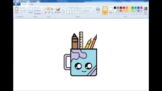 How to Draw Pencil Holder in Ms Paint?
