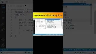 Deletion Operation in Array Short | sameercoding
