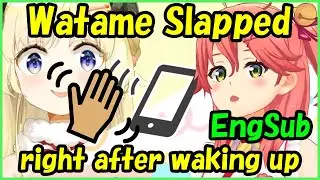 Tsunomaki Watame/Sakura Miko - Watame slapped right after waking up