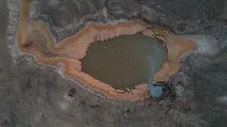 strange sink holes at dead sea region