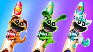 بنينا بيت صغير! كات ناب مقابل دوج داي مقابل سمايلينج كريترز! تحدي اللون الواحد!