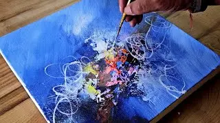 Blue Abstract Painting  / Easy Acrylic Painting Technique / Step By Step