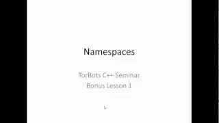 C++ Lesson 01: Namespaces