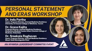 Personal Statement and ERAS Workshop 2024