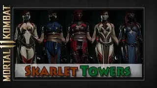 ALL 5 SKARLET CHARACTER STAGES | Mortal Kombat 11 | Gear Skins MK11 Showcase Towers of Time