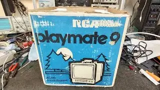 Show-n-tell of a 1980 RCA "Playmate" 9" model AER095L black and white TV.