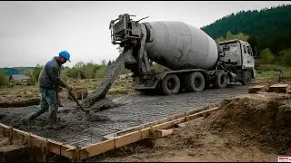 3. foundation pouring . formwork dismantling .  foundation pouring result . pouring concrete