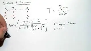 Probability & Statistics #23: Student's t, Chi-squared, F Distribution