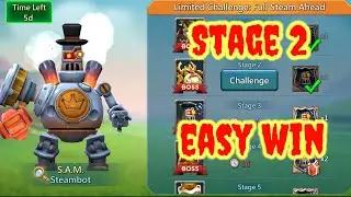 Lords Mobile Steambot stage 2 Limited Challenge Full Steam Ahead