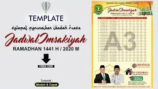 Template Jadwal Imsakiyah Ramadhan 1441 H 2020 Format CorelDraw