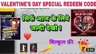 Valentine's Day Special Redeem Code | Free Fire New Redeem Code Today | Redeem Code Free Fire Today