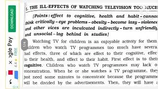English essay-The ill effects of watching tv too much