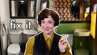 Boring Beige Bathroom to Art Deco Renovation