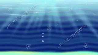 Underwater background  Blue sea with rays from above, waves and yellow sand at the bottom  Air bubbl