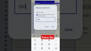 Resize the column in Excel #googlesheets #ytshortsvideo #excel #shorts