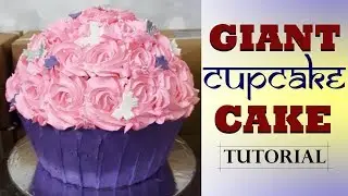 Giant Cupcake Cake | How To Make A Carved Cupcake Cake | Cake Recipe
