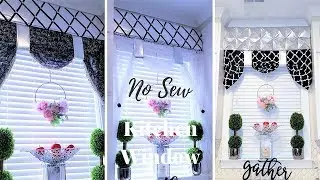 DIY NO SEW KITCHEN WINDOW TREATMENT|EASY HOME DECOR IDEA 2019