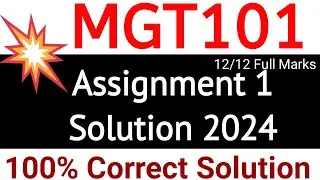 MGT101 Assignment 1 Solution 2024 | mgt101 Assignment 2024 | mgt101 Assignment 1-2024