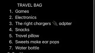 What to bring in your travel bag