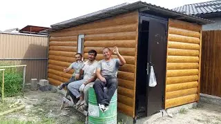 металлосайдинг общивать#металл#сайдинг#сарай#общивать#фасад.