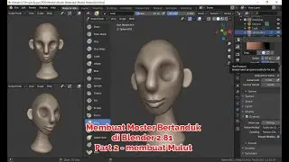 Membuat Moster Bertanduk di Blender 2.81 Part 2 - membuat Mulut
