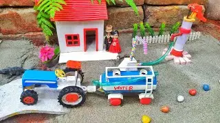 Mini tractor transporting | Radha Krishna trolley | Gauri Ganesh Murti Durga Navaratri,water tanker