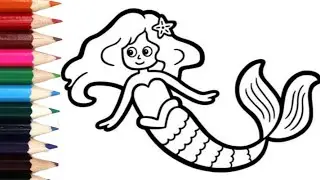 How to draw a cute mermaid #stepbystep #easy drawing #drawing tutorial #viral
