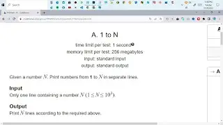 **How to Print Numbers from 1 to N in C++ | Codeforces Sheet 2 Problem A Solution**