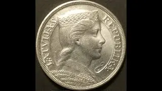 LATVIA 5 Lati 1929 Silver coin #Shorts