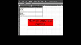 MS Excel Tips - How to Separate Names
