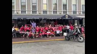 San Diego Liverpool fans singing oh  Manchester is full of shit!