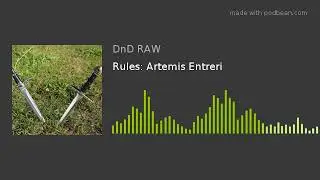 Rules: Artemis Entreri