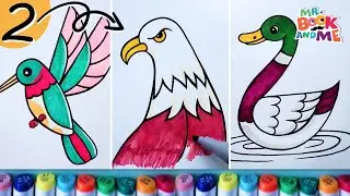 Numbers to Birds Art 🦅🦆 | How to Draw Birds Using Numbers #drawing #howtodraw #numberdrawing