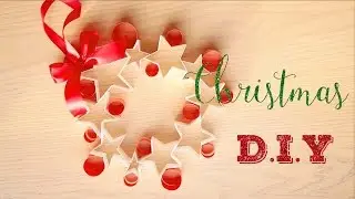 D.I.Y christmas decoration. Симпатичный новогодний венок из звезд