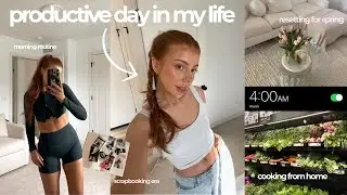 PRODUCTIVE DAY IN MY LIFE 🎀 cooking new recipes, morning routine, spring reset, & new hobbies!