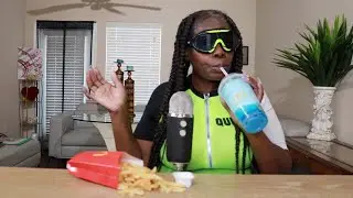 McDonald's Minute Maid BLUE RASPBERRY SLUSHIE AND FRIES ASMR EATING SOUNDS