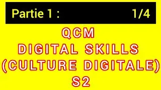 QCM DIGITAL SKILLS (CULTURE DIGITALE) S2 (Partie 1)