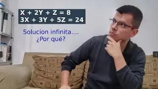 Solución infinita: 2 ecuaciones, 3 incógnitas, grado 1