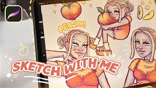 Sketch with me in Procreate 🍑 ☁️✨ | iPad pro sketching