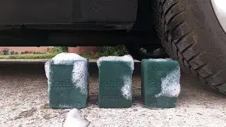 Crushing Crunchy & Soft Things by Car! Experiment: Car vs Bricks Floral Foam