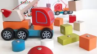 Деревянная игрушка Кран с блоками Cubika/ #shorts