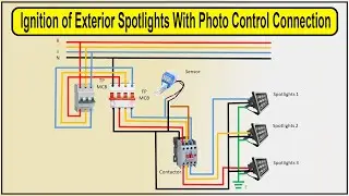 How To Make Ignition of Exterior Spotlights With Photo Control Connection | Light Wiring